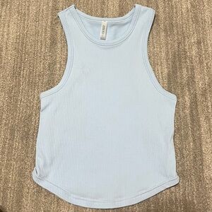Zara Sky Blue Ribbed Tank Top